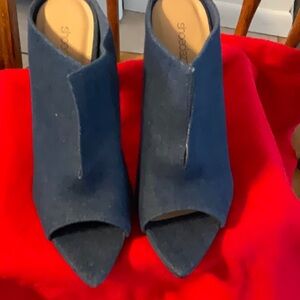 Women's Blue Open-Toe Heels